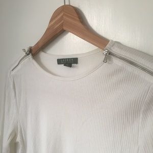 White long-sleeve top